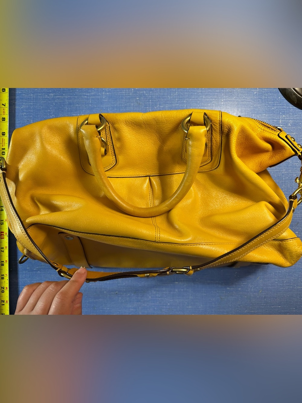 Coach Madison Large Sabrina 12949 Yellow Leather Satchel Shoulder Bag Y2K - Picture 10 of 12